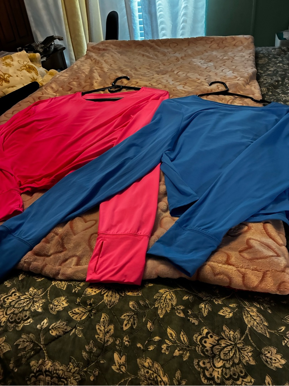2- Lilly Pulitzer Luxletic Long Sleeve Tee in Bright Blue & Hot Pink NWOT-